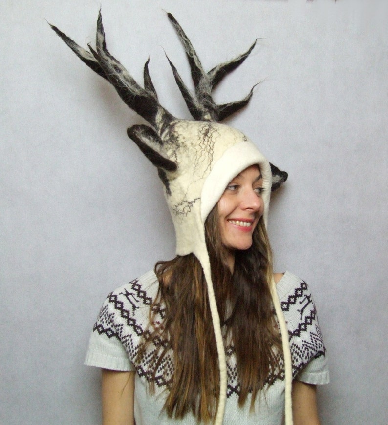 White Deer Antlers Costume Hat Fawn Antlers Headdress for a Etsy