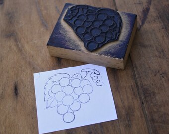 Craft Textile Fabric Printing Stamp By 1 Pc PRB-578 Pottery Scrapbook Stamp Designer Grapes Pattern Stamp Square Wooden Rubber Stamp