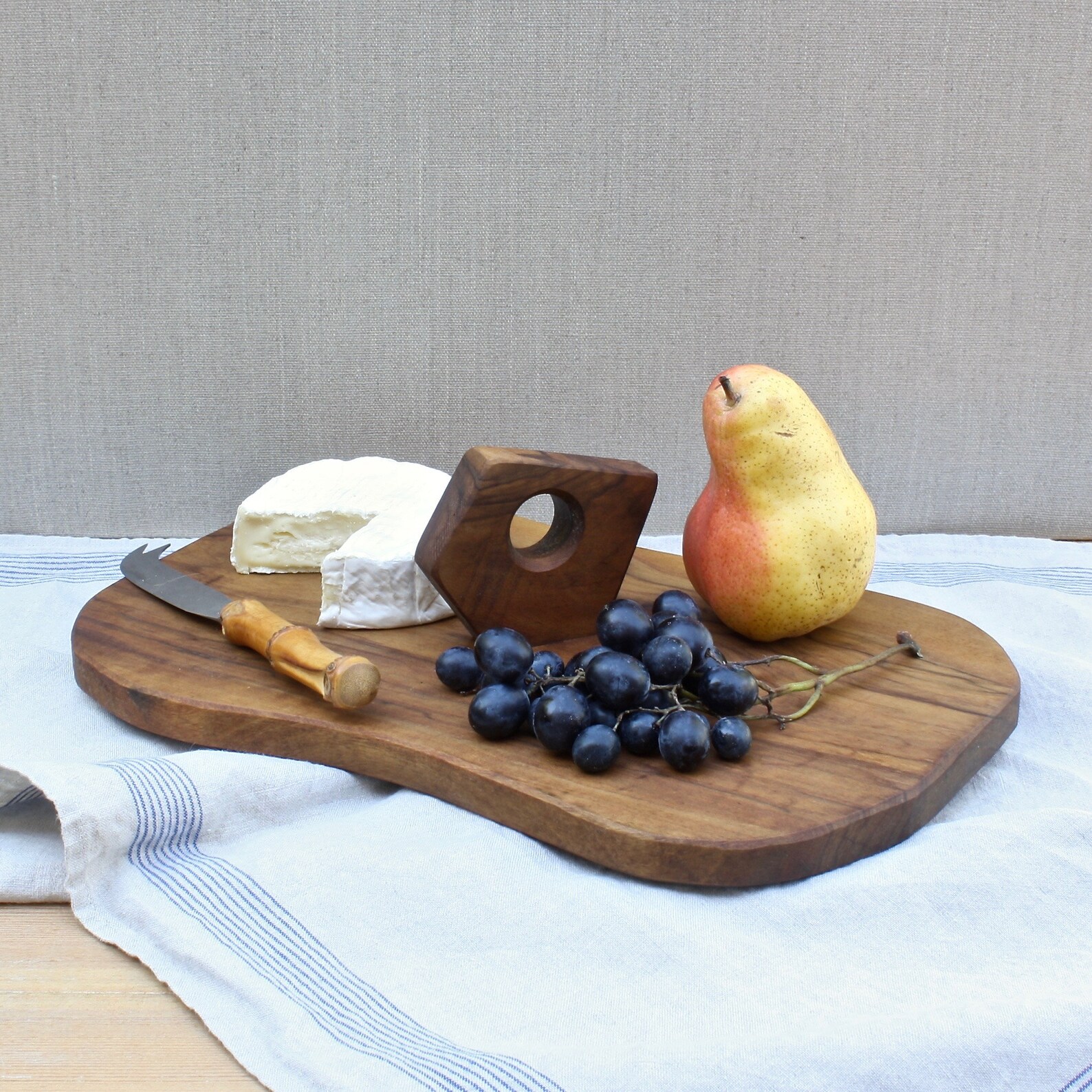 Vintage French Cheese Board Walnut Wood Hand Made Board Etsy