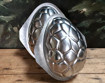 vintage Matfer France xlarge 16.5cm Easter egg chocolate mold, stainless steel 2 piece, French Easter tradition, Easter chocolate making