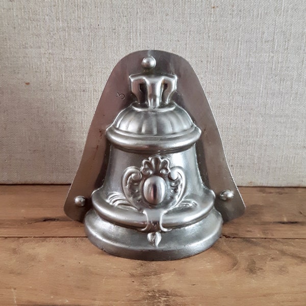 RESERVED FOR DAN vintage French bell chocolate mould Christmas & Easter traditions Xmas table wall mantle decoration Christmas bell 10cm