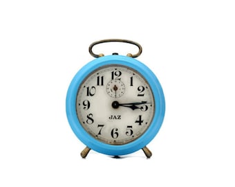 Blue Jaz alarm clock retro style timepiece
