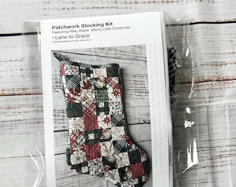 Patchwork Christmas Stocking Quilt Kit – Riley Blake, Merry Little Christmas- Lane to Grace