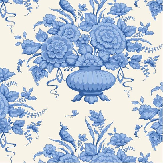 PRE-ORDER- Something Blue- Tilda- 100662- Afina- Blue- Cotton Quilting Fabric- Lane to Grace- Ships June 2026