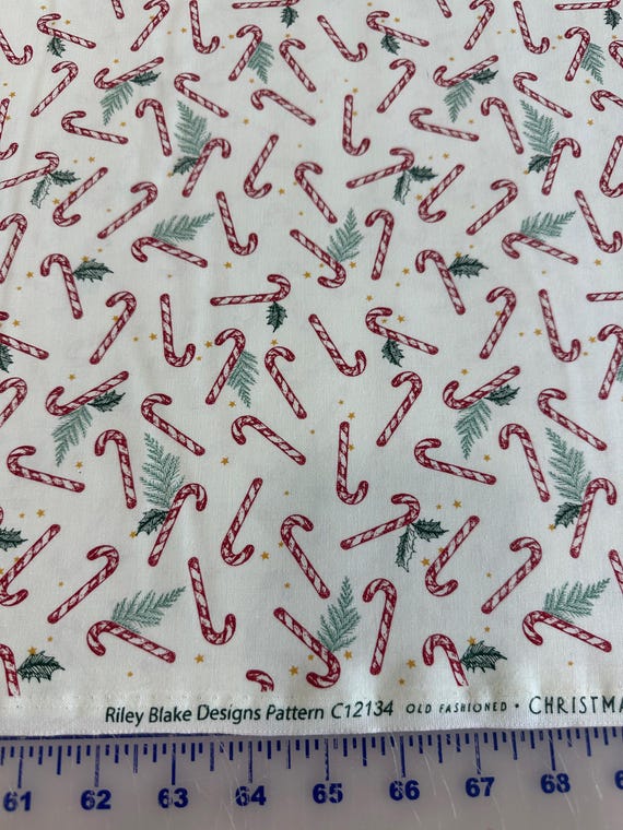 Christmas Candy Cane Cotton Fabric: Old Fashioned Riley Blake Design