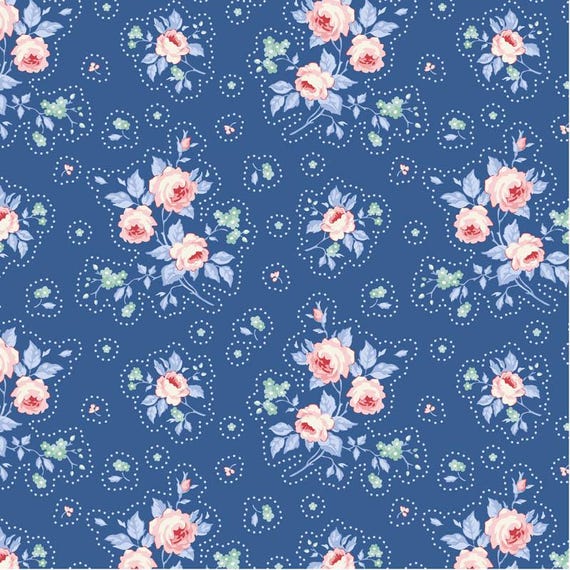 PRE-ORDER- Something Blue- Tilda- 100679- First Kiss- Denim - Cotton Quilting Fabric- Lane to Grace- Ships June 2026