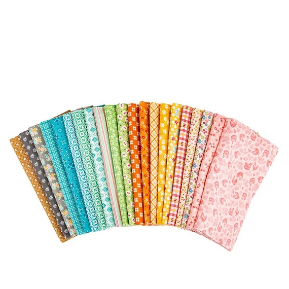Farmer's Daughter FQ Bundle, Coral, 21 PCS, Lori Holt for Riley Blake Designs