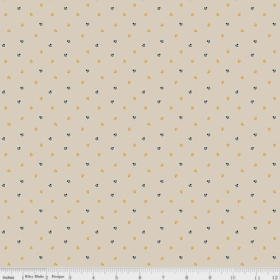 Cream Floral Quilting Cotton Fabric - Riley Blake Designs