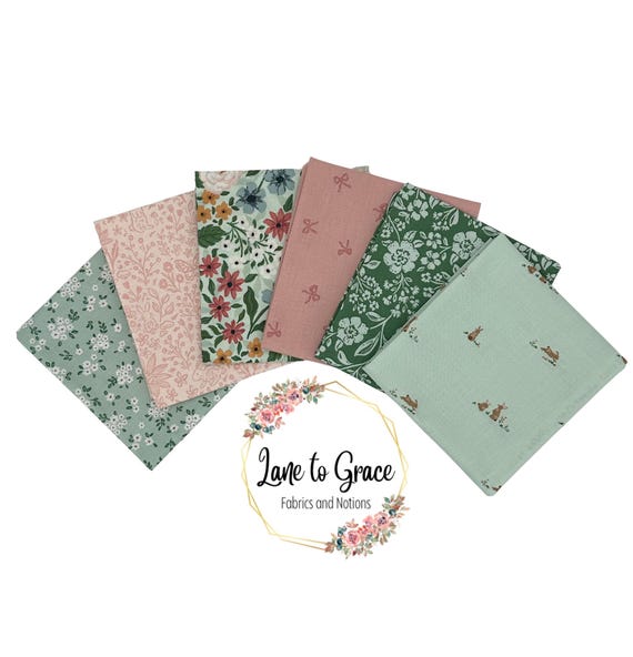 Sweet Cotton Tales by Cayla Naylor- 6 PC Fat Quarter Bundle- Riley Blake- Quilting Cotton -Lane to Grace