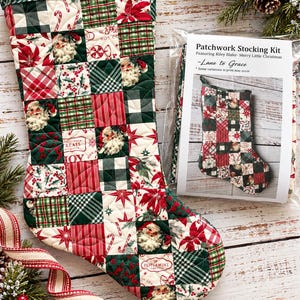 Patchwork Christmas Stocking Quilt Kit – Riley Blake, Merry Little Christmas- Lane to Grace