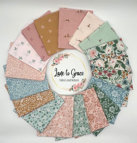 Sweet Cotton Tales by Cayla Naylor- 18PC Fat Quarter Bundle- Riley Blake- Quilting Cotton -Lane to Grace