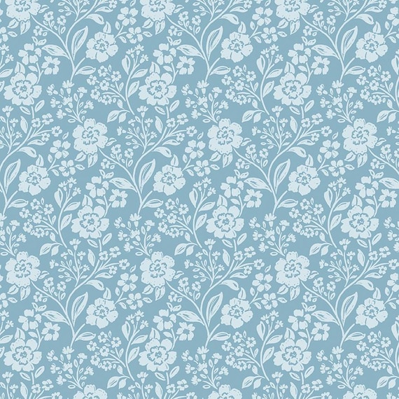 Sweet Cotton Tales-Trailing Blossoms by Cayla Naylor-C17311-BLUE- Riley Blake- Cotton Quilting Fabric- Lane to Grace