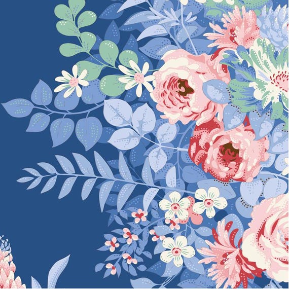PRE-ORDER- Something Blue- Tilda- 100675- Whimsyflower-Night- Cotton Quilting Fabric- Lane to Grace- Ships June 2026