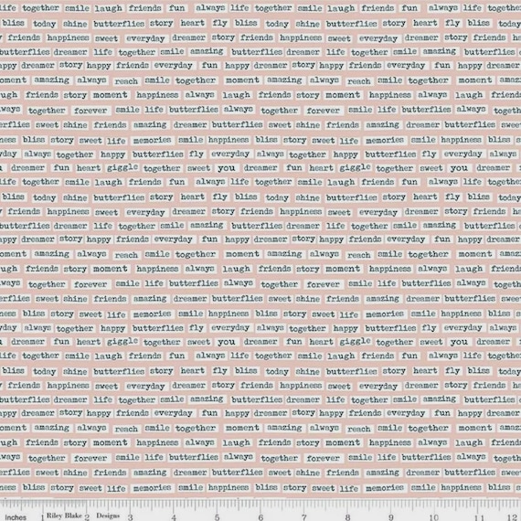 Vintage Charm- Words by Dani Mogstad for Riley Blake Designs C15276-BLUSH- Quilting Cotton Fabric