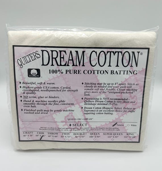 Quilters Dream Batting- Dream Cotton- Select- Natural- Premium Quilt Batting- Lane to Grace