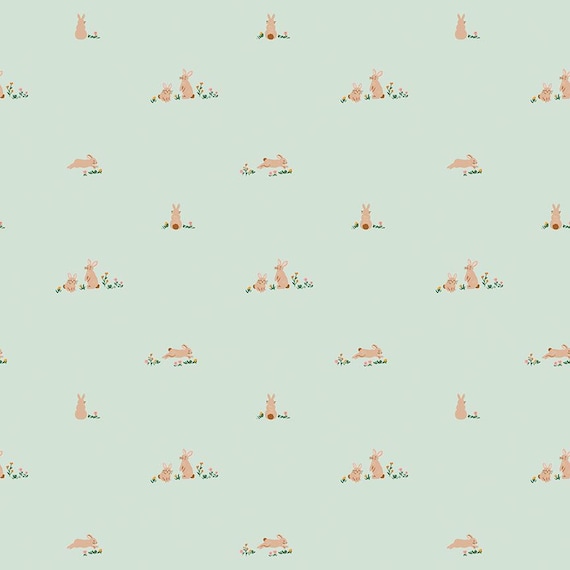 Sweet Cotton Tales- Flopsy Fields by Cayla Naylor-C17312-MINT- Riley Blake- Cotton Quilting Fabric- Lane to Grace