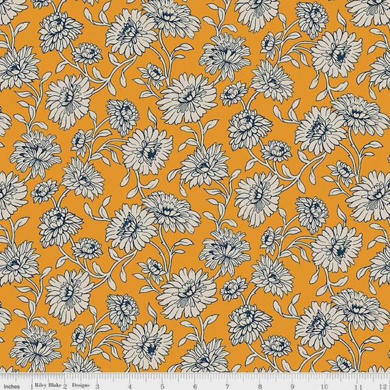 Cheddar at Twilight Floral Quilting Cotton Fabric - Riley Blake Designs