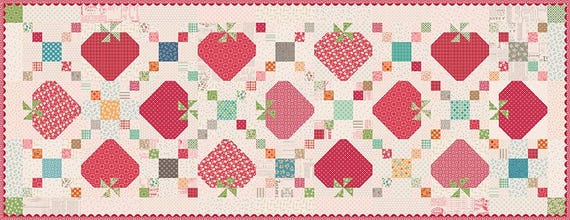 PRE-ORDER Farmer's Daughter Sweet Strawberry Patch Runner Kit- by Lori Holt-  Riley Blake- KT17161