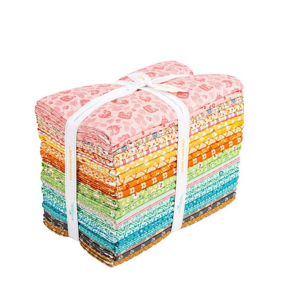 Farmer's Daughter 1 Yard Bundle, Coral, 21 PCS, Lori Holt for Riley Blake Designs-1YD-17160C-21