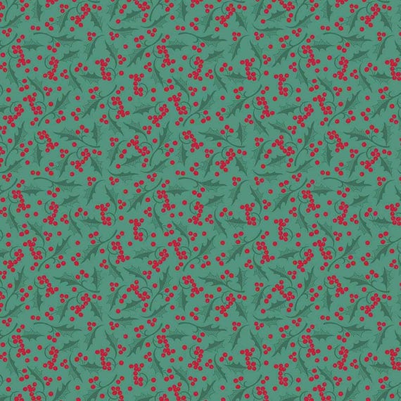 Christmas Holly Berries Quilting Cotton Fabric - Riley Blake Designs
