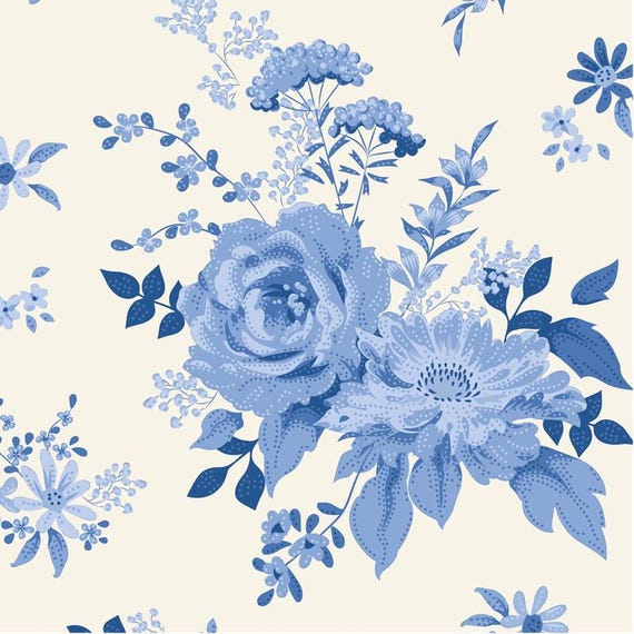 PRE-ORDER- Something Blue- Tilda- 100667- Wildgarden- Blue - Cotton Quilting Fabric- Lane to Grace- Ships June 2026