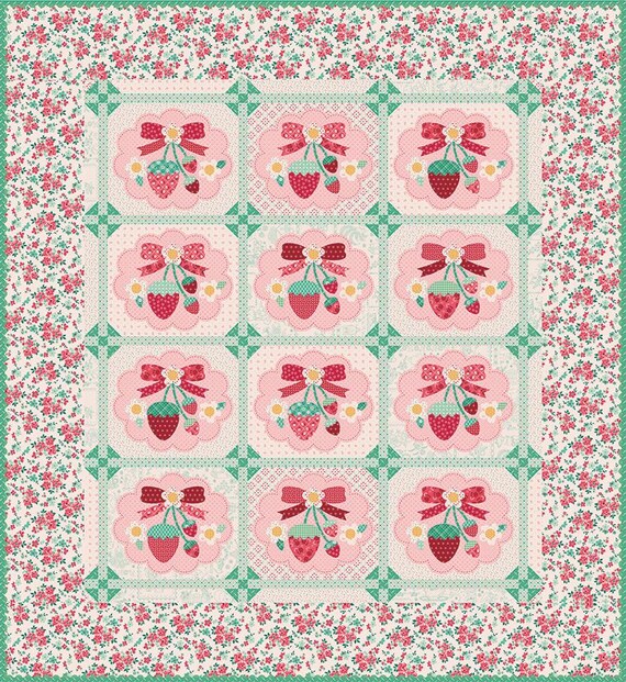 PRE-ORDER Berry & Sage- Strawberry Crush Sew Along Quilt Kit- by Lori Holt- for Riley Blake- KT17380- Coming APRIL 2026
