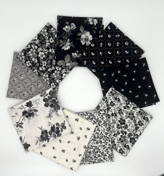 Ink & Ivory- 11 PC FQ Bundle - Riley Blake Designs- Cotton Quilting Fabric- Lane to Grace
