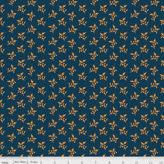 Cheddar at Twilight Sprigs C15164 Navy - Riley Blake Designs - Floral - Quilting Cotton Fabric