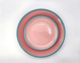 Vintage Century China Rio Pink Stoneware Dinner Plates, Salad Plates, 1980s Dinnerware, Pastel Dishes Sold Individually