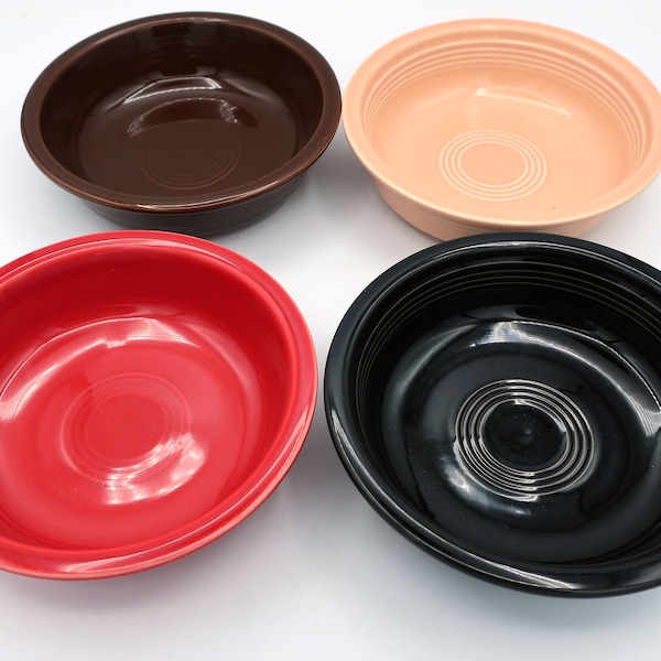 Vintage Fiesta Apricot, Black, Chocolate Brown, Scarlet Red Medium Cereal Soup Bowl - Sold Individually