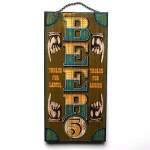 Vintage Bar, Beer Antique Style George Nathan Wood Wall Plaque Signs, Gifts for Dad, Beer Lovers