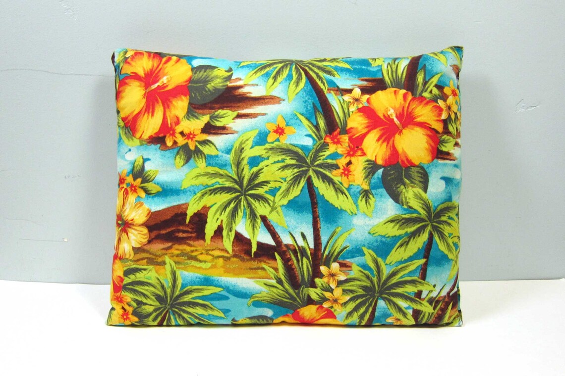 Vintage Hawaiian Tropical Print Small Throw Pillow Etsy