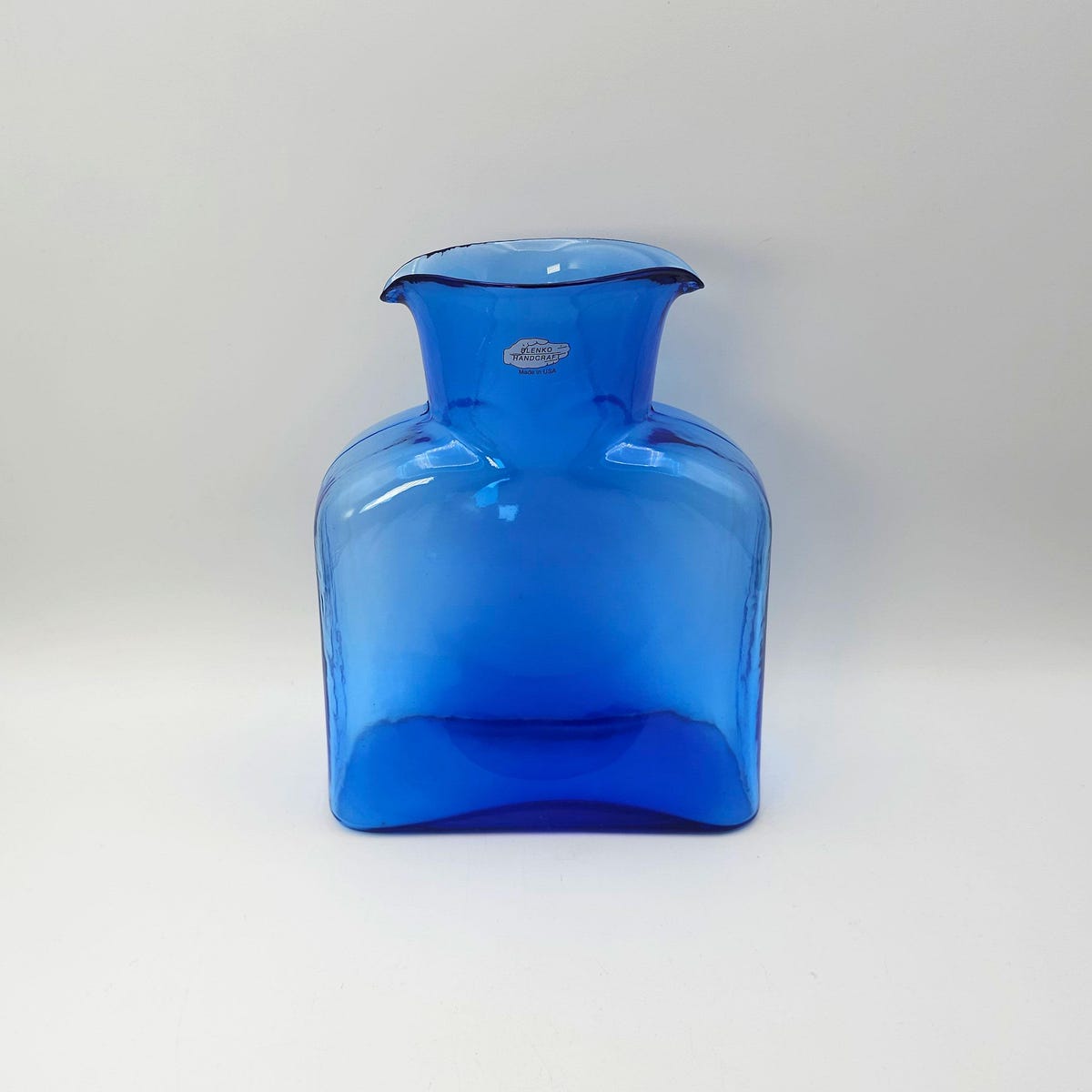 Vintage Blenko Azure Blue 2004 Water Bottle 384 - Etsy