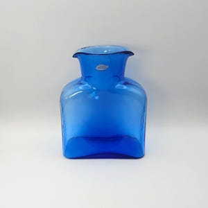 Vintage Blenko Azure Blue 2004 Water Bottle 384