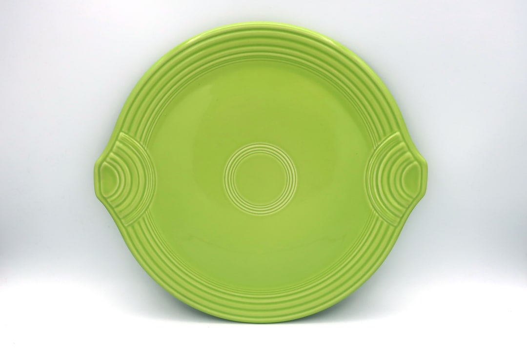 Fiestaware Cake Plate 11 Round Serving Tray With Handles Etsy