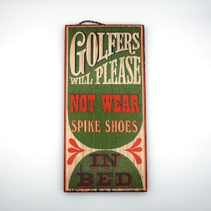 Vintage Golfing Humor George Nathan Wood Plaque Sign