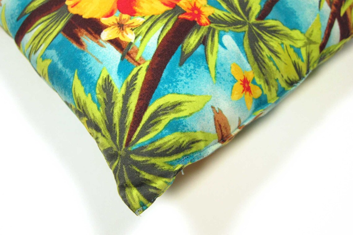 Vintage Hawaiian Tropical Print Small Throw Pillow Etsy