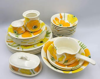 Vintage Metlox Wild Poppy Dinnerware