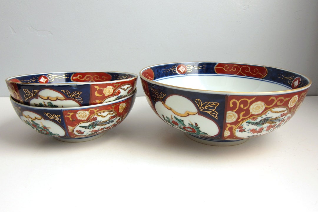 Vintage Japanese Gold Imari Bowls Etsy