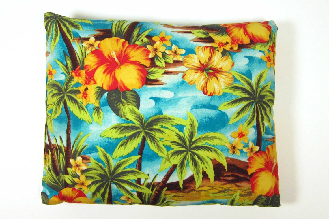 Vintage Hawaiian Tropical Print Small Throw Pillow Etsy