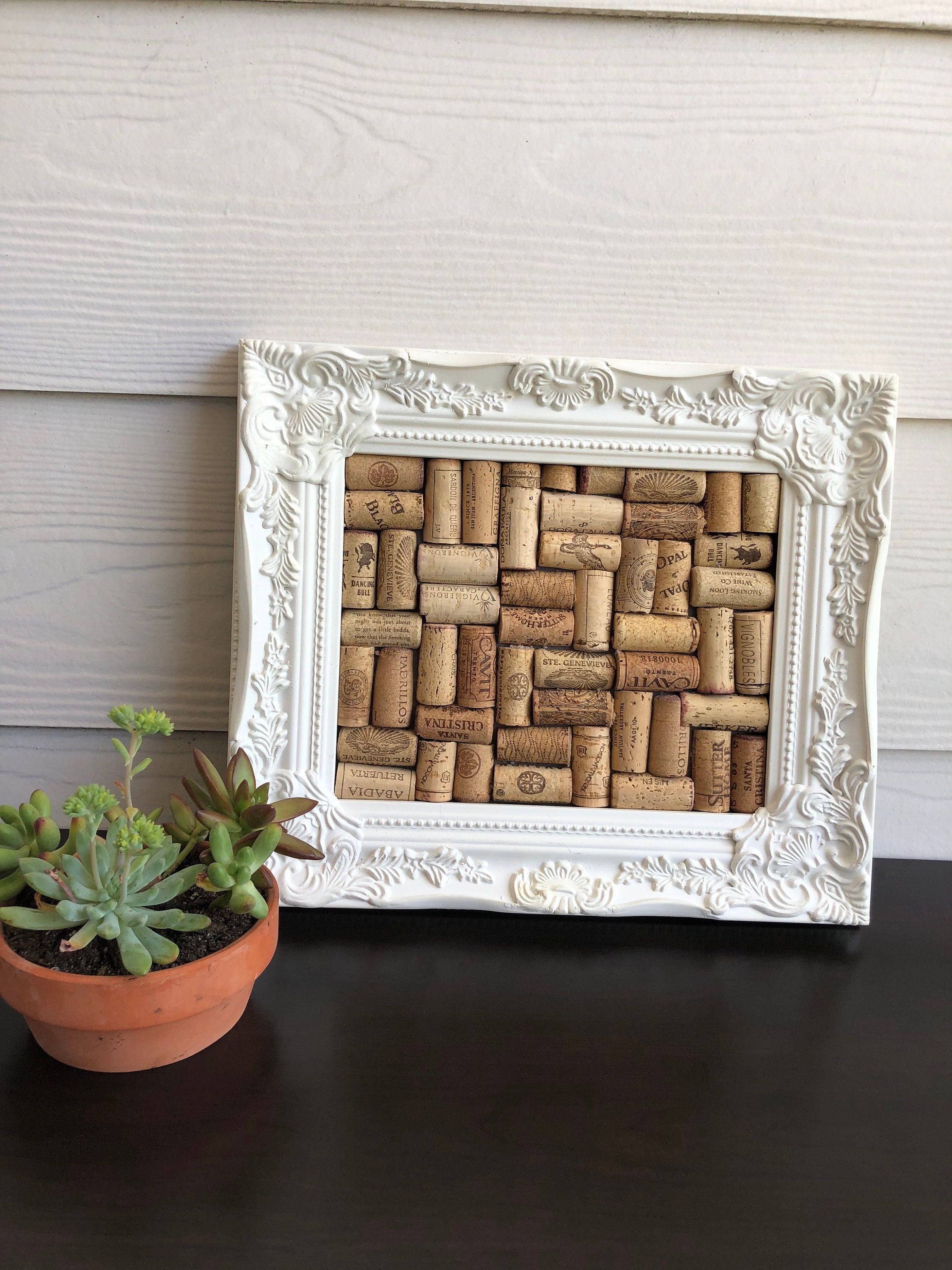 White Victorian Style Wine Cork Push Pin Board Etsy