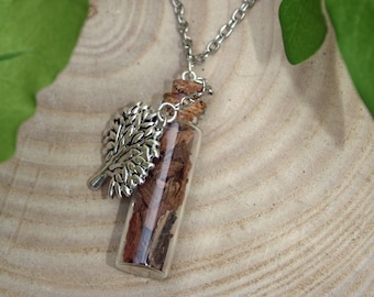 Bottle Necklace - Pagan Gift - Woodland Jewellery - Silver Necklace for Women - Handmade Jewellery - Unique Gift - Celtic Tree