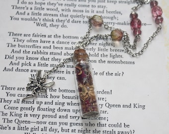 Fairy Necklace - Fairy Magic - Gift for Rose Lovers - Romantic Jewellery - Jewellery for Witches - Fantasy Necklace
