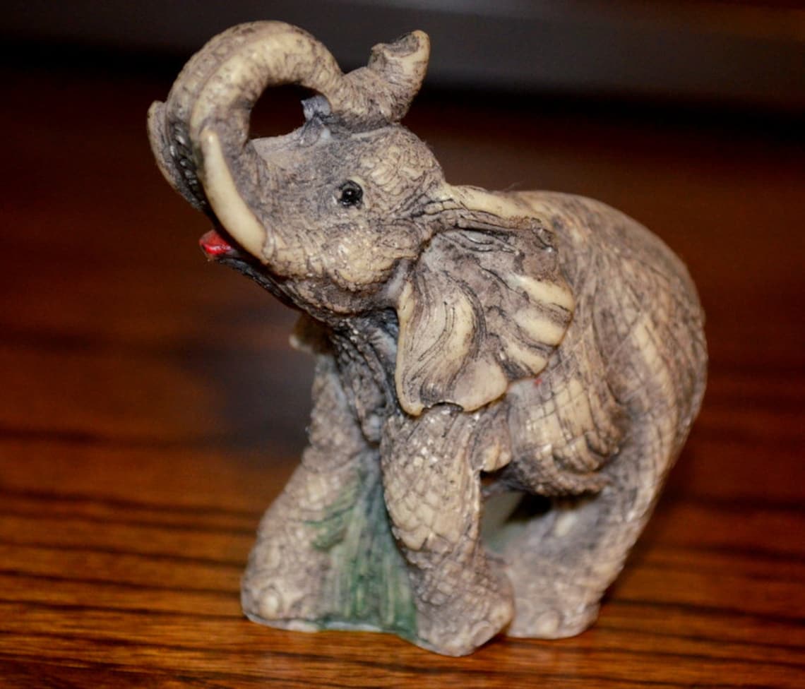 Small Elephant Figurine Etsy