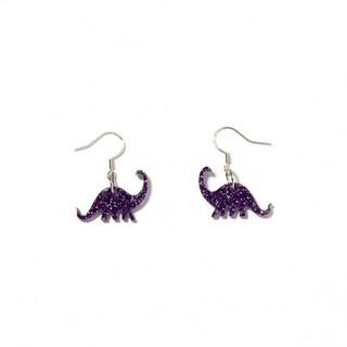 Katy Craig Orecchini A Dinosauro In Argento Sterling 925 Con Glitter - 11 Mm, Gioiello Per Bambini E Ragazzi, Regalo A Tema Preistorico, Confezione Regalo