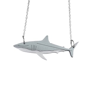 Acrylic 'GREAT WHITE SHARK' pendant or brooch