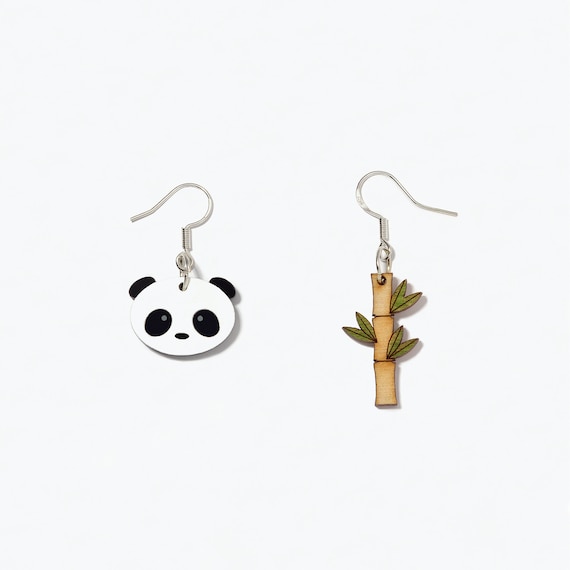 Orecchini Pendenti Orso Panda In Acrilico – Gioielli Carini Per Donna E Ragazza – Leggeri Con Gancio In Acciaio Inox