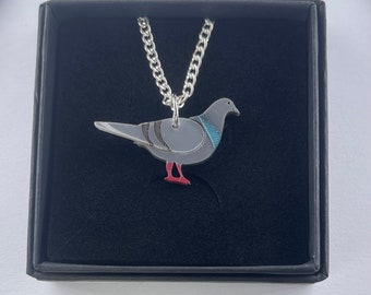 Little pigeon acrylic necklace