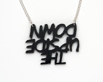 Upside Down acrylic necklace