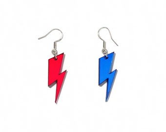 Pendientes flash inspirados en acrílico Bowie